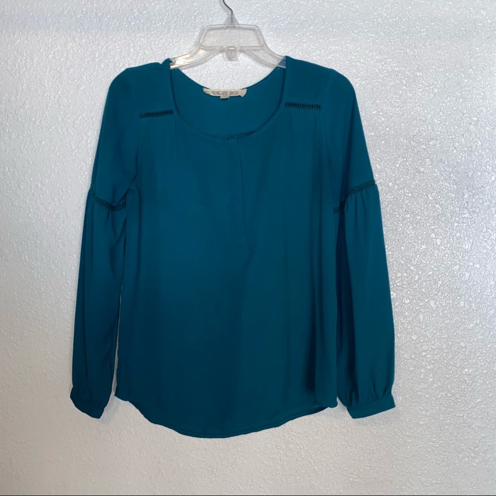 Pink Rose Long sleeve blouse green